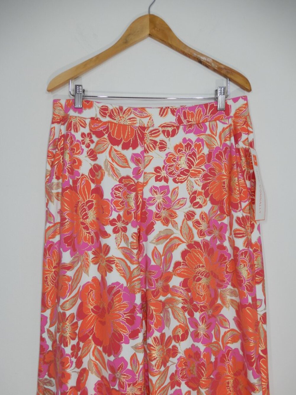 Jude Connally Nicolette Wide Leg Pants L Gilded Jude Cloth Peony Dream Gold NEW - Picture 6 of 9